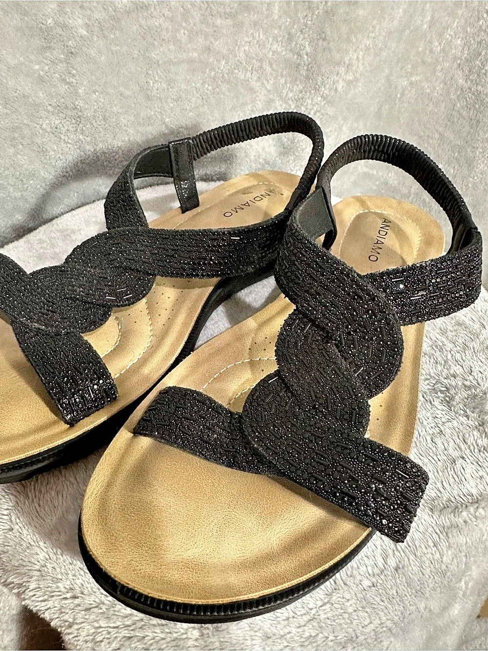 Andiamo Black Gladiator Sandals Like New